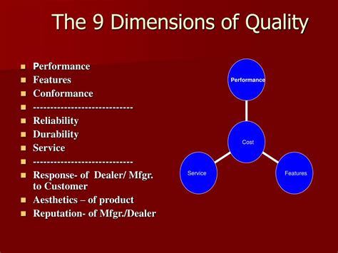 what are the 9 dimensions of quality